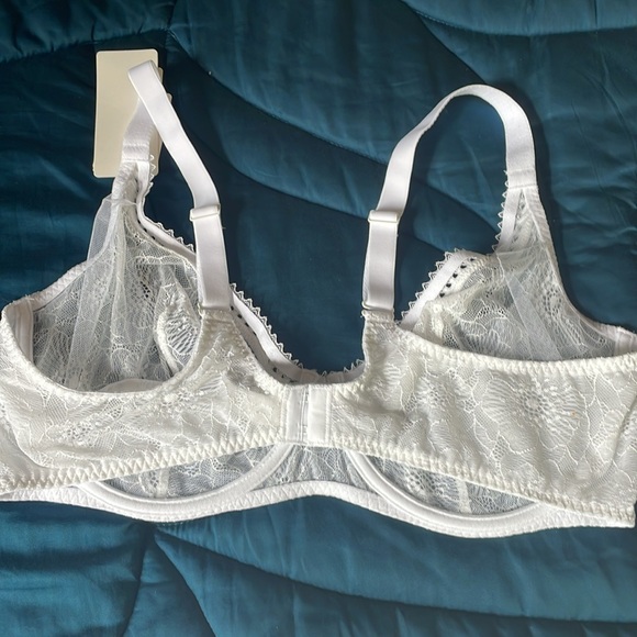 NWT SIMONE PERELE white bra & panty set; new luxury, sexy, bridal, French lace - Picture 7 of 12
